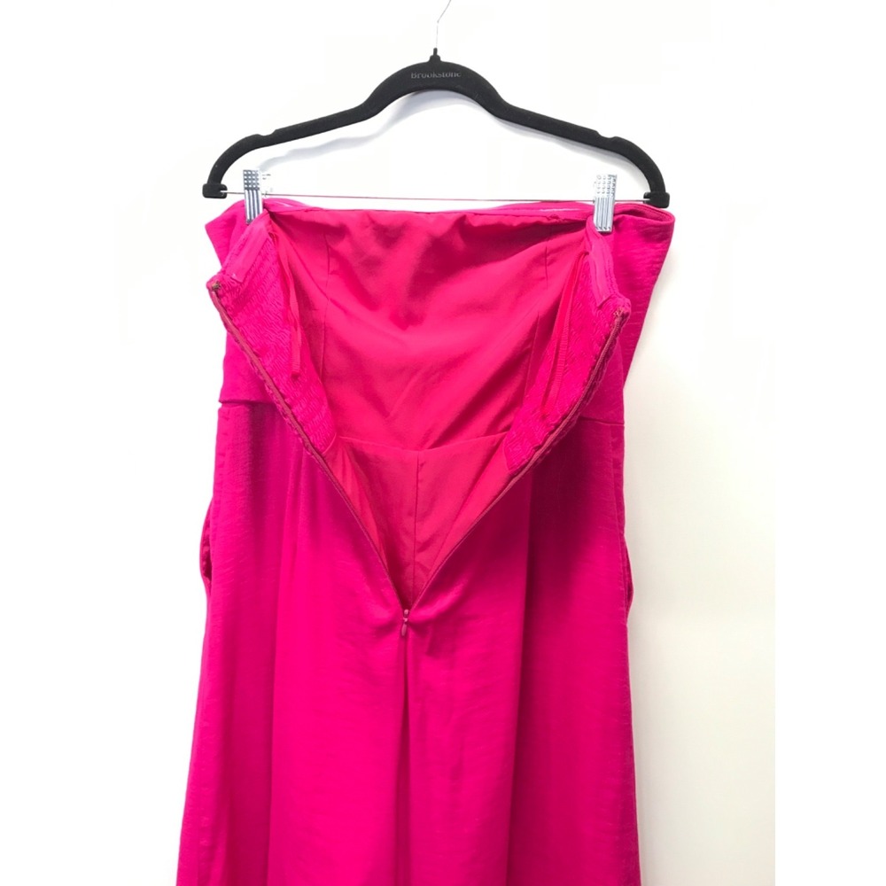 Anthropologie‎ Maeve Pink Strapless Wide Leg Romper, Pockets Size 10 EUC - Picture 7 of 9
